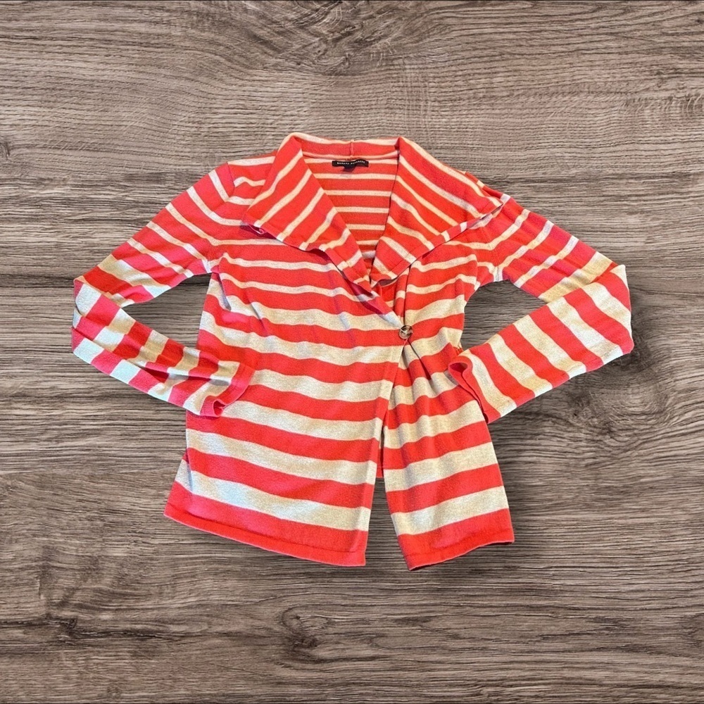 Banana Republic Striped Cardigan Sweater XS Pima Cotton Wool Lightweight